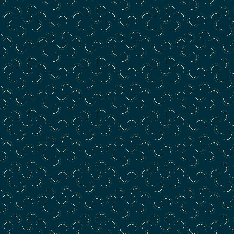 Willow Hollow 9984-77 Dk Blue Dotted Crescents
